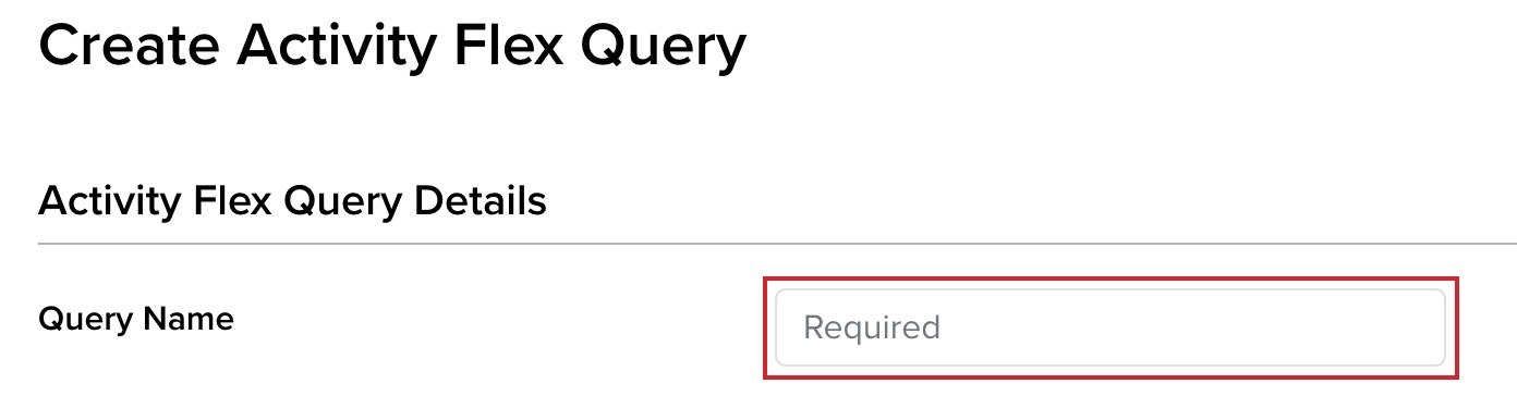 Enter the query name