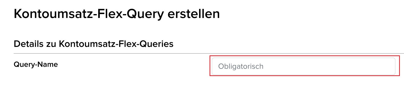 Name der Abfrage vergeben