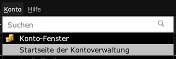TWS: Menü Konto, Kontoverwaltung
